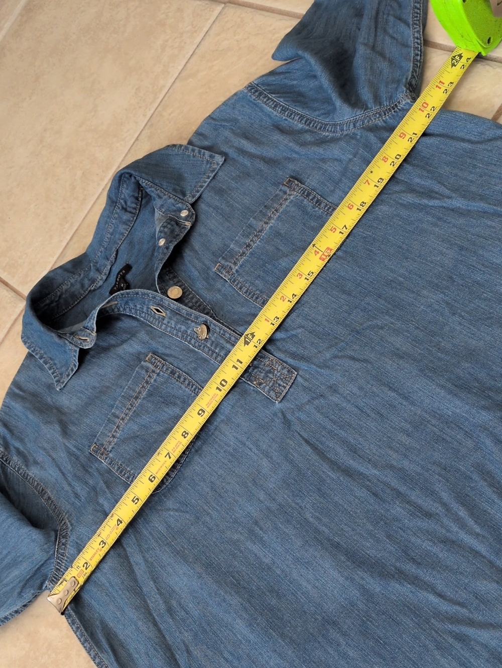 Talbots Denim Chambray Pullover Blouse Size Medium - Picture 4 of 5